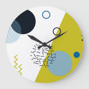 Koel, trendy, modern, groenachtig blauwe grote klok