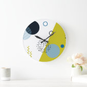 Koel, trendy, modern, groenachtig blauwe grote klok (Huis)