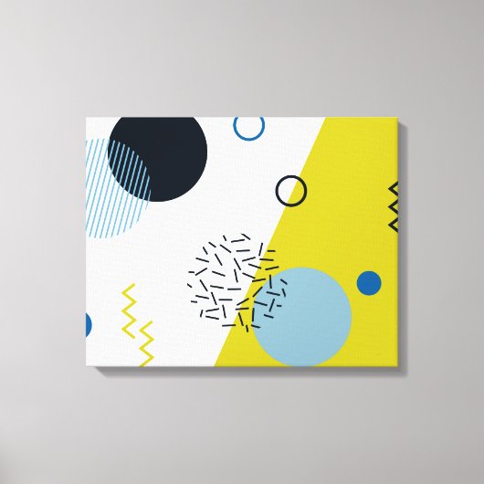 Koel, trendy, modern, Memphis groen blauw geometri Canvas Afdruk (Voorkant)