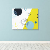 Koel, trendy, modern, Memphis groen blauw geometri Canvas Afdruk (Insitu (Houten vloer))