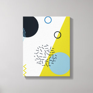 Koel, trendy, modern, Memphis groen blauw geometri Canvas Afdruk