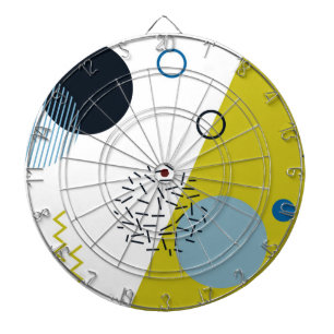 Koel, trendy, modern, Memphis groen blauw geometri Dartbord