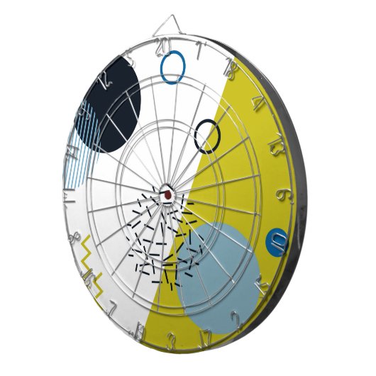 Koel, trendy, modern, Memphis groen blauw geometri Dartbord (Voorkant Rechts)