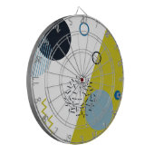 Koel, trendy, modern, Memphis groen blauw geometri Dartbord (Voorkant Links)
