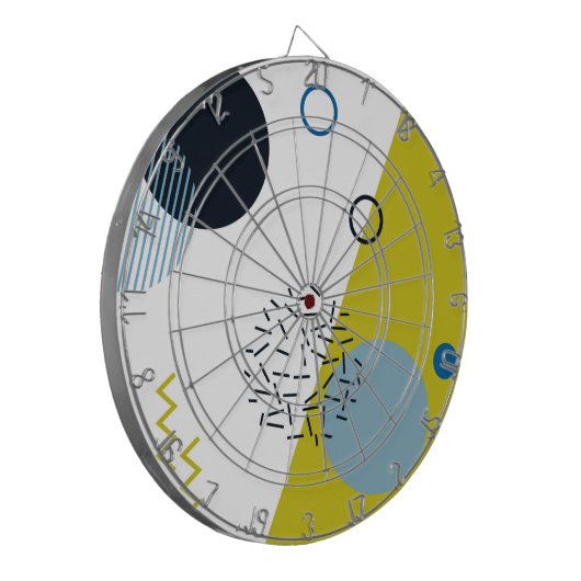 Koel, trendy, modern, Memphis groen blauw geometri Dartbord (Voorkant Links)