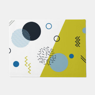 Koel, trendy, modern, Memphis groen blauw geometri Deurmat
