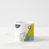 Koel, trendy, modern, Memphis groen blauw geometri Espresso Kop (Voorkant)