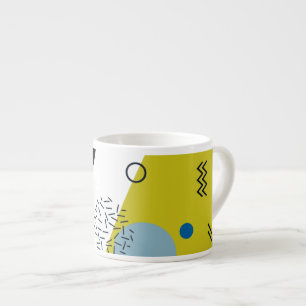 Koel, trendy, modern, Memphis groen blauw geometri Espresso Kop