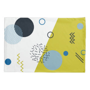 Koel, trendy, modern, Memphis groen blauw geometri Kussensloop