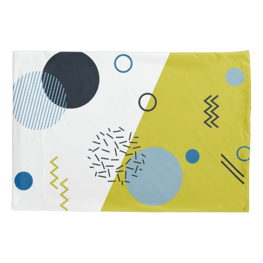 Koel, trendy, modern, Memphis groen blauw geometri Kussensloop (Achterkant)