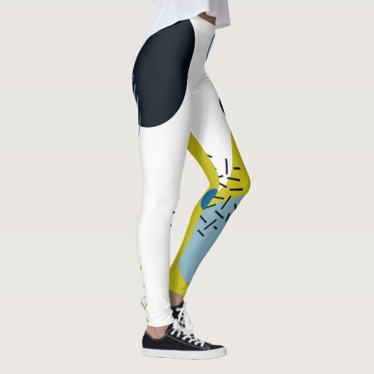 Koel, trendy, modern, Memphis groen blauw geometri Leggings (Rechts)