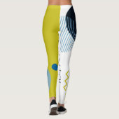 Koel, trendy, modern, Memphis groen blauw geometri Leggings (Achterkant)