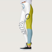 Koel, trendy, modern, Memphis groen blauw geometri Leggings (Links)