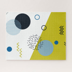 Koel, trendy, modern, Memphis groen blauw geometri Legpuzzel