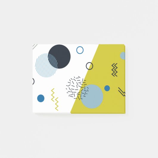 Koel, trendy, modern, Memphis groen blauw geometri Post-it® Notes (Voorkant)