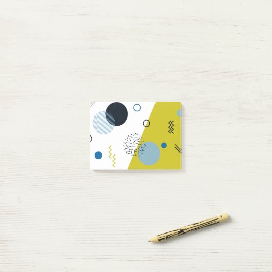 Koel, trendy, modern, Memphis groen blauw geometri Post-it® Notes (Op bureau)