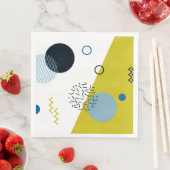 Koel, trendy, modern, Memphis groen blauw geometri Servet (Insitu)