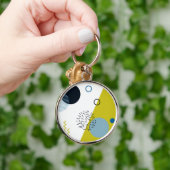 Koel, trendy, modern, Memphis groen blauw geometri Sleutelhanger (Hand)