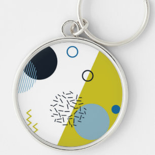 Koel, trendy, modern, Memphis groen blauw geometri Sleutelhanger