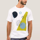 Koel, trendy, modern, Memphis groen blauw geometri T-shirt (Voorkant)