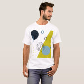 Koel, trendy, modern, Memphis groen blauw geometri T-shirt (Voorkant volledig)