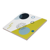 Koel, trendy, modern, Memphis groen blauw geometri Tegeltje (Zijkant)