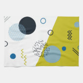 Koel, trendy, modern, Memphis groen blauw geometri Theedoek (Horizontaal)