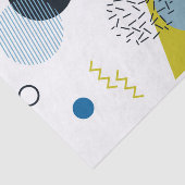 Koel, trendy, modern, Memphis groen blauw geometri Tissuepapier (Detail)