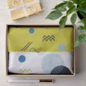 Koel, trendy, modern, Memphis groen blauw geometri Tissuepapier (Geschenk)