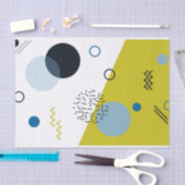 Koel, trendy, modern, Memphis groen blauw geometri Tissuepapier (Craft)