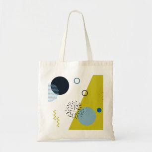 Koel, trendy, modern, Memphis groen blauw geometri Tote Bag