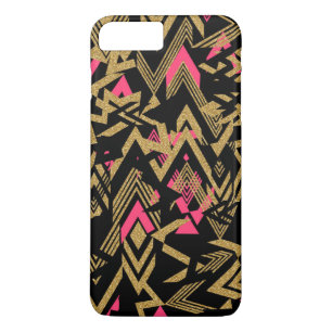 Koel trendy nepgoud glinsterend geometrisch patroo iPhone 8/7 plus hoesje
