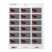 Koel trendy rode lippen, grijs etiket (Full Sheet)