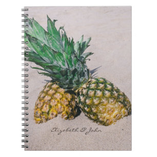 Koel Trendy Tropisch strand, ananas-gepersonalisee Notitieboek