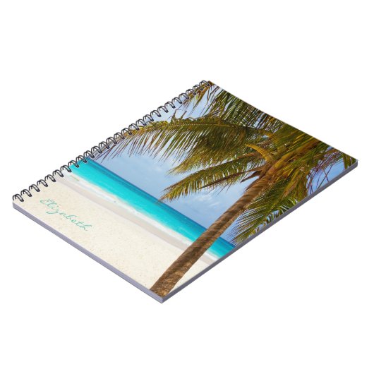 Koel Trendy Tropisch strand, palm-Personalized Notitieboek (Linkerzijde)