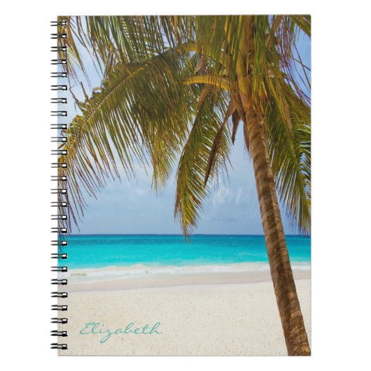 Koel trendy tropisch strand, palm-persoonlijk notitieboek (Voorkant)
