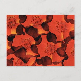 Koel, trendy, unieke digitale kunst van het bloemp briefkaart