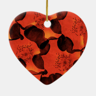 Koel, trendy, unieke digitale kunst van het bloemp keramisch ornament