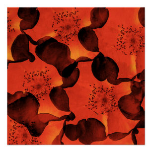 Koel, trendy, unieke digitale kunst van het bloemp perfect poster