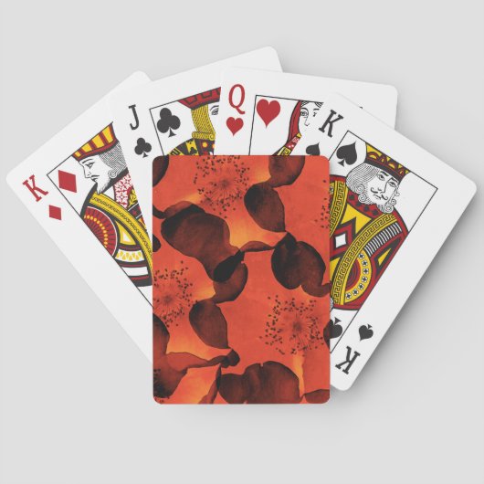 Koel, trendy, unieke digitale kunst van het bloemp pokerkaarten (Achterkant)