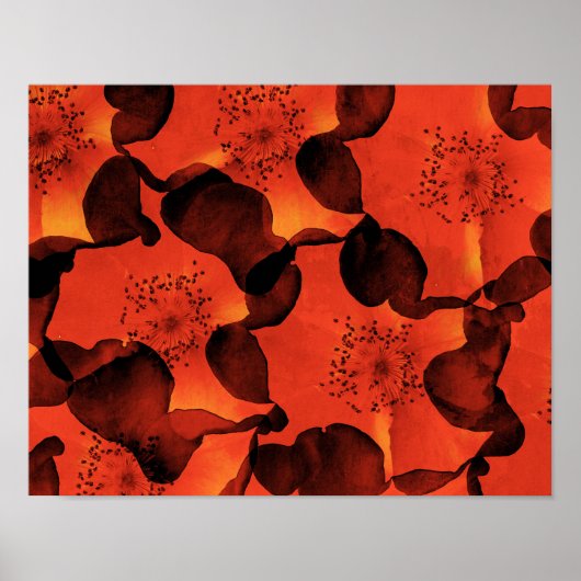 Koel, trendy, unieke digitale kunst van het bloemp poster (Voorkant)