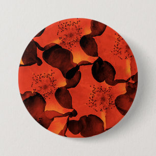 Koel, trendy, unieke digitale kunst van het bloemp ronde button 7,6 cm