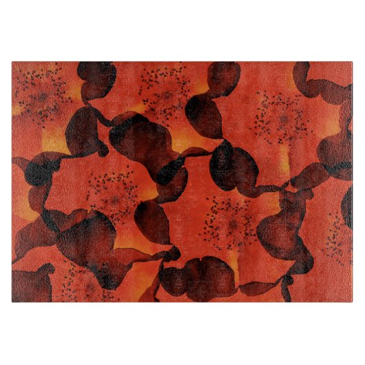 Koel, trendy, unieke digitale kunst van het bloemp snijplank (Voorkant)