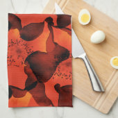 Koel, trendy, unieke digitale kunst van het bloemp theedoek (Quarter Fold)