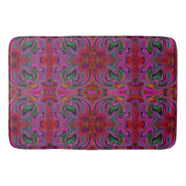 Koel Trippy Magenta, Rood en Groen Golfpatroon Badmat
