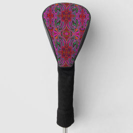 Koel Trippy Magenta, Rood en Groen Golfpatroon Golfheadcover