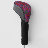 Koel Trippy Magenta, Rood en Groen Golfpatroon Golfheadcover (Schuin)