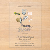 Koel Tropic Strand Bruidsmeisjesfeest Acryl Uitnodigingen (Voorkant)