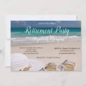 Koel tropisch strand, palm, stoelenpartij kaart (Voorkant)