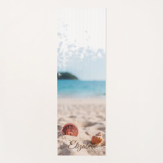 Koel Tropisch Strand, Zand Schelpen Yogamat (Voorkant)